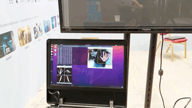 OpenCV視覺(jué)套件產(chǎn)品使用Gemini2相機作為視覺(jué)傳感器，使用OpenCV Model Zoo中的深度模型.gif